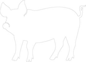 pig outline silhouette vector