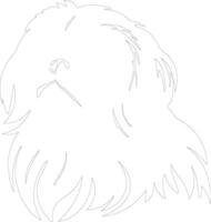 pekingese  outline silhouette vector