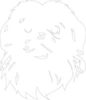 pekingese  outline silhouette vector