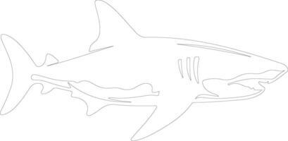 lemon shark  outline silhouette vector