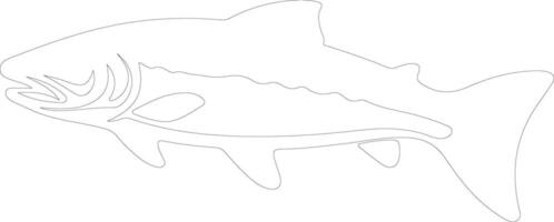 lake trout  outline silhouette vector