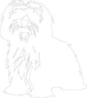 Lhasa Apso  outline silhouette vector