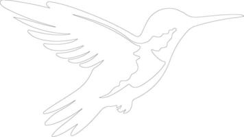 ruby-throated hummingbird   outline silhouette vector