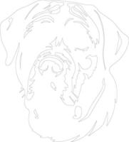 Rottweiler contorno silueta vector