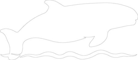 sea cow   outline silhouette vector
