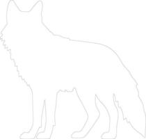 red wolf    outline silhouette vector