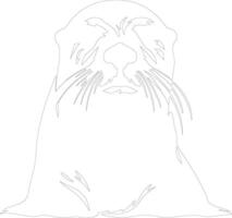 sea otter    outline silhouette vector