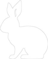 rabbit   outline silhouette vector