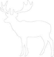 reindeer   outline silhouette vector