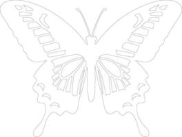 swallowtail butterfly   outline silhouette vector