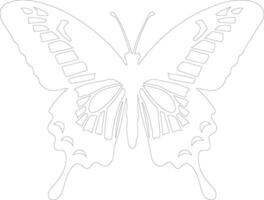 swallowtail butterfly   outline silhouette vector