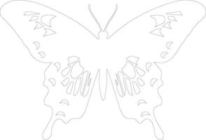 tiger swallowtail butterfly   outline silhouette vector