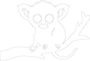 tarsier   outline silhouette vector