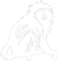 tamarin   outline silhouette vector