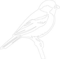 tree sparrow    outline silhouette vector