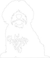 Portuguese Water Dog  outline silhouette vector