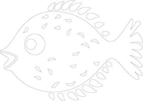 pufferfish    outline silhouette vector