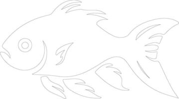 pupfish outline silhouette vector
