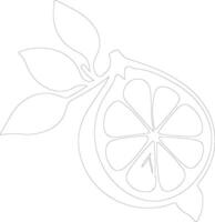 lemon  outline silhouette vector