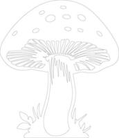 mushroom  outline silhouette vector