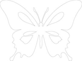 Ulysses butterfly  outline silhouette vector