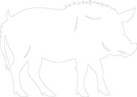 warthog  outline silhouette vector