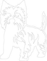 west highland white terrier  outline silhouette vector