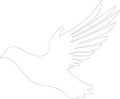 white dove  outline silhouette vector