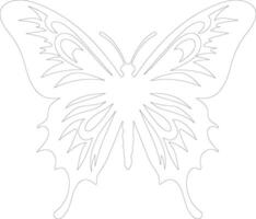 zebra swallowtail butterfly  outline silhouette vector