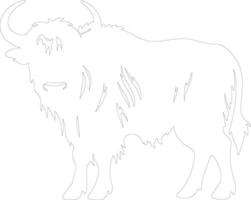 yak  outline silhouette vector