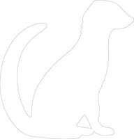 yellow mongoose  outline silhouette vector