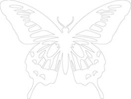 zebra swallowtail butterfly  outline silhouette vector