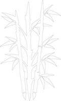 bamboo shoots  outline silhouette vector