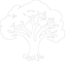 broccoli outline silhouette vector