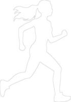 running  outline silhouette vector