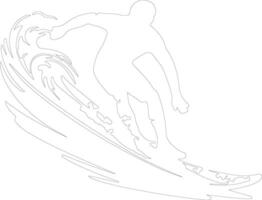 surf contorno silueta vector