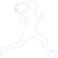 run  outline silhouette vector