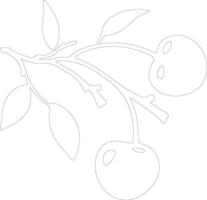 cherry  outline silhouette vector