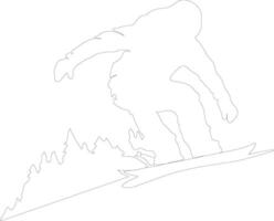 snowboard  outline silhouette vector