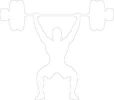 weightlifter  outline silhouette vector