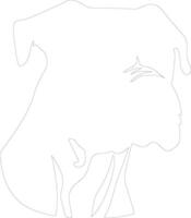 Boxer outline silhouette vector