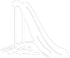 toboggan outline silhouette vector