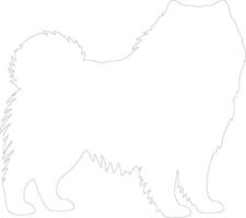 Chow Chow  outline silhouette vector