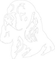 Clumber Spaniel  outline silhouette vector