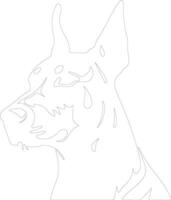 Doberman Pinscher  outline silhouette vector