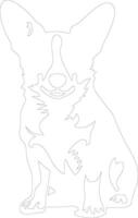 Cardigan Welsh Corgi  outline silhouette vector