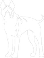 Dogo Argentino  outline silhouette vector