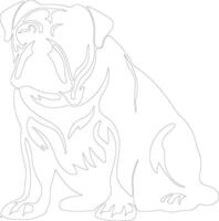 English Bulldog  outline silhouette vector