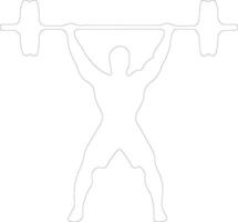 weightlifting  outline silhouette vector