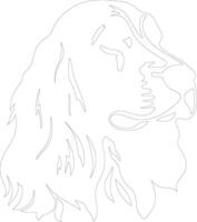 Field Spaniel  outline silhouette vector